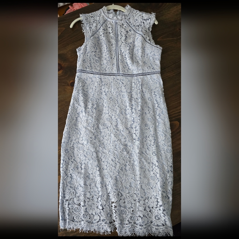Elegant Lace Dress in Light Blue